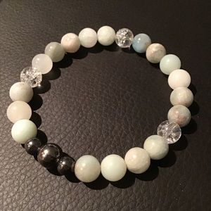 Mint Sky Stone Mala Bracelet